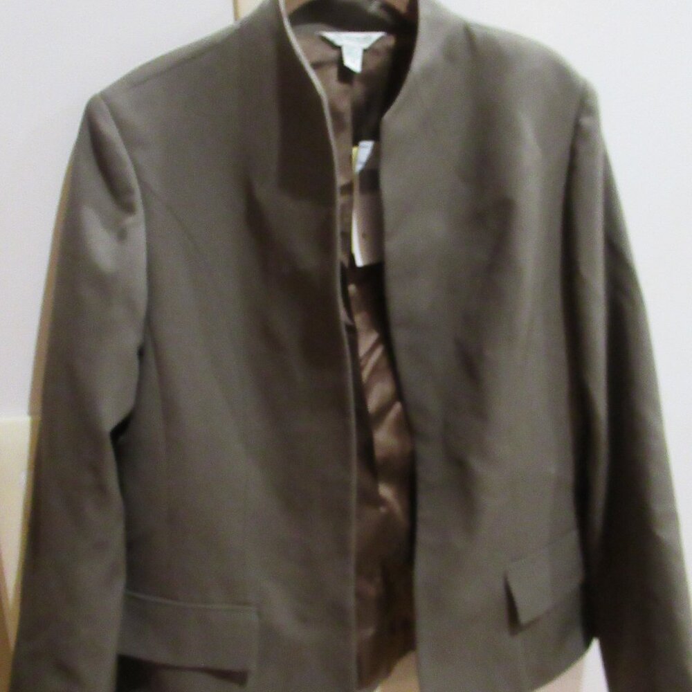 Austin Reed Blazer 14 100% Worsted Wool taupe  new nwt L